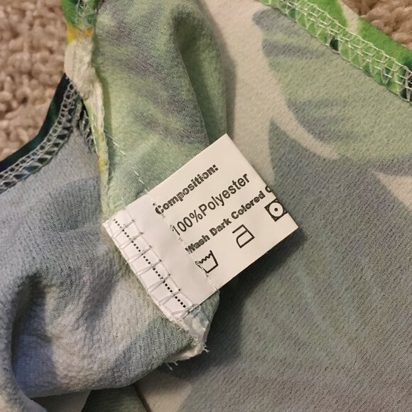 NWT Zaful Tropical Botanical Cropped Tie Up Top - Picture 11 of 15